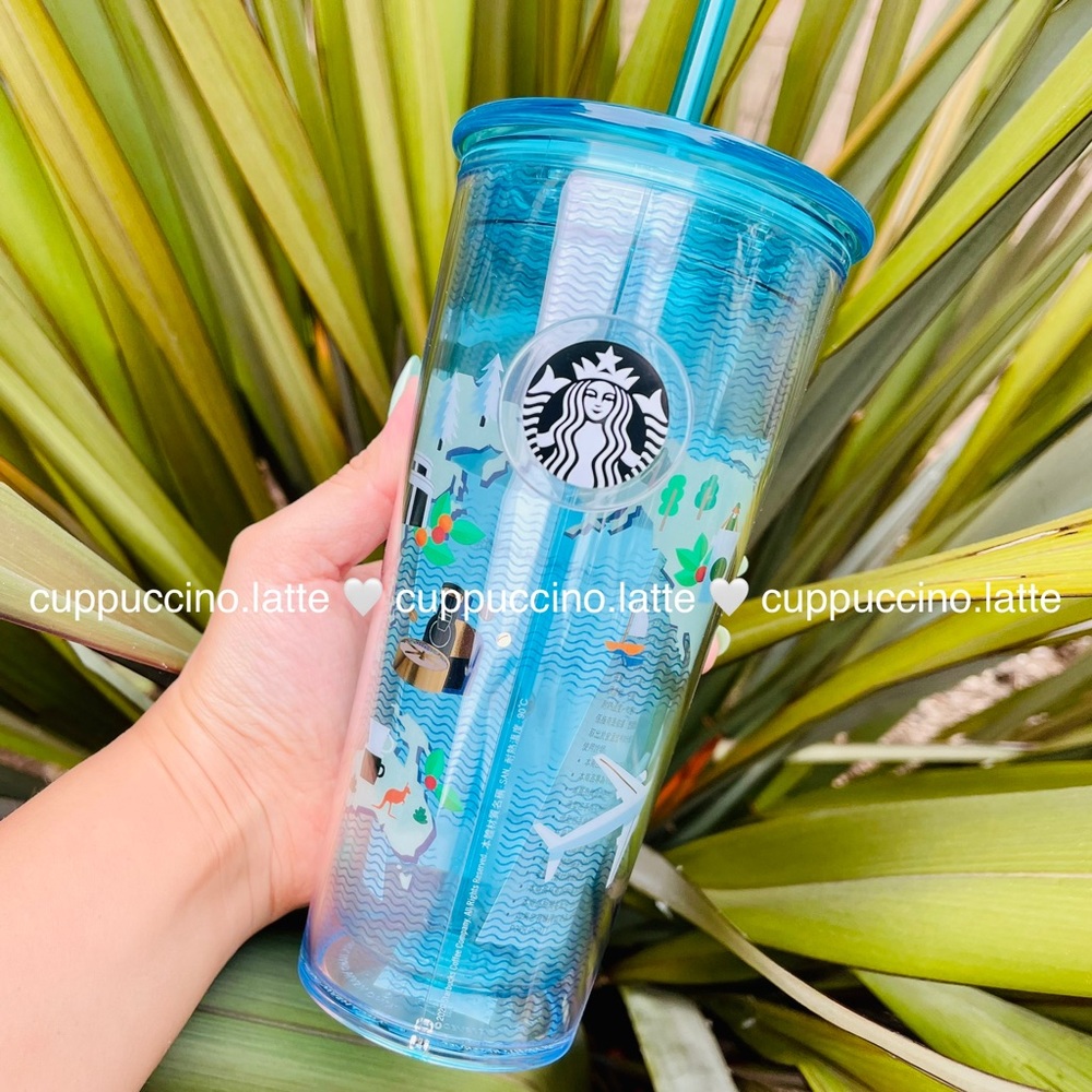 💙NEW✈️Starbucks 2021 Taiwan Airport Series Blue Popsocket Grande Tumbler